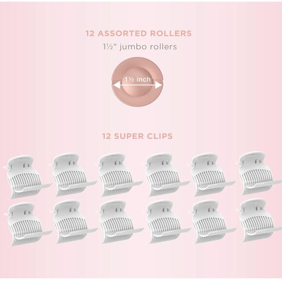 Conair Ceramic 1 1/2-inch Hot Rollers, Super Clips Included, Create Big Bouncy C - Picture 4 of 12
